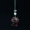 Talla de palo de rosa Cadena para teléfono móvil de pez de madera DIY Colgante de mochila Pixiu Flor Oso Dragón Pez