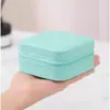 Mini Caja de Almacenamiento de Joyería, Caja de Joyería para Viaje para Pendientes y Collares, Empaque Compacto para Anillos, Caja de Joyería con Cremallera y Tapa abatible
