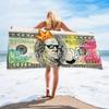 Toalha de Praia Retrô Estampada em Dólar Amazon Transfronteiriça Praia Secagem Rápida Toalha de Banho Microfibra Toalha de Banho de Praia Beira-Mar