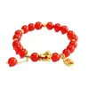 Pulsera de Ágata Roja Natural Guan Yu Buena Suerte Año del Caballo del Zodiaco Pulsera de Calcedonia Venta al por mayor en vivo S5103103