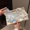 Calcinhas de renda sexy estilo francês transparentes de malha para mulheres, calcinhas respiráveis com laço e alça fina para mulheres