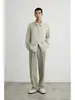 Camisa Sólida de Manga Longa Levemente Madura Estilo Coreano, Caimento Solto para Homens, Top Casual de Primavera, Camisa Tendência de Alta Qualidade com Efeito Drapê, Não Amassa