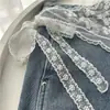 Bufanda triangular de encaje para mujer, a la moda, multiusos, combinada con un accesorio de cinturón de alta gama, versátil bufanda de seda, chal, cinturón para la cintura y pañuelo para la cabeza