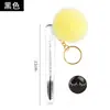 Pincel de Cílios com Pom-Pom, Fivela Dourada de Rosto Sorridente, Embalado em Tubo para Venda por Atacado, Curvador de Cílios Descartável com Cabo de Cristal, Pincel para Sobrancelhas, Ferramenta de Beleza para Cílios