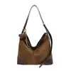 Bolsa tote patchwork de camurça retrô, mais vendida internacionalmente, grande capacidade, estampa de leopardo, adequada para o dia a dia e pode ser carregada como bolsa de ombro ou bolsa transversal