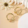 Anillo de Herradura de Color Sencillo de Moda Pendientes Distintivos de Nicho para Mujer Pendientes de Color Caramelo con Diseño Sencillo y Avanzado