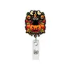 Regalo de Halloween acrílico para portapase médico con carrete retráctil para gafete gato negro pequeño calabaza fantasma portapase retráctil