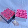 Flor Eterna Rosa Cubo Abrazable Cuadrado Estilo Ins Acabado Qixi Festival Día de San Valentín Regalo para Amantes y Amigos