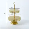 Plato Rectangular para Pastel con Borde de Encaje Dorado Estilo Europeo Soporte para Pastel para Té de la Tarde Plato Grande para Té de Boda Plato para Galletas de Mesa de Postres
