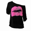 B4 Camiseta de Verano 2025 para Mujer Nueva Transfronteriza Cuello Redondo Manga Corta Moda Tendencia Letra Versátil Personalidad