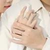 Anillos de Pareja Originales con Patrón de Rollo Rodante en Plata Esterlina, un Par de Anillos de Diseño Único para Hombres y Mujeres, Anillos Ajustables, Regalo 520