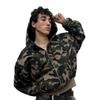 Amazon 2026 Outono e Inverno Moda Europeia e Americana Transfronteiriça Elemento Estrela Punk Camuflagem com Capuz Zíper Cardigan Moletom