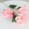 3 cabezas de hortensia de verano sin fin flores artificiales, esquema de color Nordic Morandi, decoración suave exquisita, arreglo floral ambiental, flores artificiales decorativas