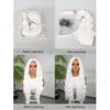 Peluca de encaje tipo 4*2U cabello blanco largo rizado onda de agua juego completo para toda la cabeza peluca de fibra química resistente a altas temperaturas Halloween