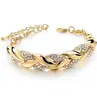 Pulsera Personalizada Transfronteriza Europea y Americana de Amazon Fashion para Mujer Pulsera de Hoja con Diamantes de Oro de 18 Quilates Pulsera Popular de Deseo