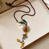 Nuevo Collar de Borlas de Pluma de Estrella Estilo Chino Estilo Étnico Vintage Estilo de Cuentas de Madera Artificial Cadena de Lana Collar de Alta Calidad para Mujeres