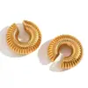 Dazan Wholesale Pendientes de Aro Huecos de Moda Ins Retro de Nicho Exagerados Estilo de Nicho Pinzas para Orejas Texturizadas