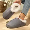 Chinelos de algodão Birkenstock para mulheres, outono e inverno, com sola grossa, antiderrapantes, para casais, chinelos quentes de pelúcia para ambientes internos para homens, atacado transfronteiriço