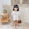 Ropa de verano para niñas, traje de manga corta 2024, nueva ropa de verano para niñas, pantalones cortos estilo princesa para niñas, conjunto de dos piezas a la moda