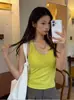 Top Camisola de Color Sólido Spicy Girl para Mujer con Almohadillas en el Pecho Adelgazante Sexy Espalda Hermosa Ropa Exterior Capa Base Adelgazante Top sin Mangas Verano