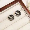 Aretes Redondos Dobles Huecos Estilo Hepburn Retro Francés Hong Kong, Elegantes, Modernos, Simples, Atmosféricos, Compactos y de Alta Gama