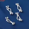 Plata de Ley Tubo Curvo Geométrico Irregular Retorcido Accesorios Tubo Redondo Liso Blanco Tubo de Plata Clip Hebilla de Cuentas Cilíndricas Martilladas Cóncavas y Convexas