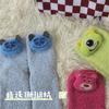 Calcetines para Mujer, Calcetines de Media Caña, Otoño e Invierno Coral Velvet Engrosado Calcetines Peludos de Muñeco de Dibujos Animados, Calcetines Transpirables para Dormir en el Piso, Suaves y Lindos