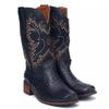 Comércio exterior transfronteiriço Botas de tamanho grande Botas europeias e americanas bordadas pontiagudas Martin Botas de costura de duas cores Botas Foot Knight Botas femininas vintage