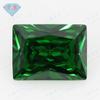 Huagang Gem Rectangular Ángulo Recto Zirconio Verde Piedra Desnuda Cara Desnuda Verde Abuela Flor de Coche Circonita Piedra Blanca AAA Piedra Desnuda