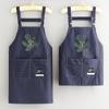Delantal Compuesto Simple Impermeable y a Prueba de Aceite Cocina Hogar Delantal de Cocina Estilo Corto Ropa de Trabajo Especial para Catering para Impresión Mujeres