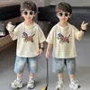 Conjunto de Camisetas de Manga Curta de Pônei para Meninos, Estilo Coreano, Finas Casuais Modernas Elegantes para Crianças, Roupas Frescas para Bebês