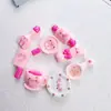 Porquinho rosa de desenho animado utensílios de cozinha acessórios de resina cola creme capa de celular diy presilha de cabelo furo de copo d'água fivela de sapato joias