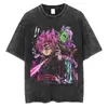 Talla Europea TransfronterizaCamiseta Negra Lavada para Hombre Streetwear Dragon Ball a