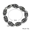 Estilo japonês moderno punk alternativo caveira hip hop escuro personalidade pulseira masculina de aço titânio pulseira de hip hop da moda
