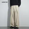 Pantalones Casuales Lisos Streetwear para Hombre, Nuevo Otoño, Sensación de Alta Gama, Caída, Pierna Recta, Pantalones de Traje, Modernos