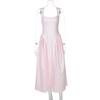 Vestido de princesa con estampado a cuadros, estilo francés, moderno, europeo y americano, sexy, sin espalda, con tirantes, ropa de mujer