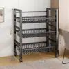 Cesta de Verduras para Cocina Estante de Almacenamiento de Pie Cesta de Almacenamiento de Verduras Multifuncional Estante de Almacenamiento Multicapa para Verduras y Frutas