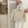 Suéter de cuello alto para niños, suéter grueso de invierno, suéter de punto para niños y niñas, parte superior interior suave y cálida.