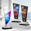 Troféu de Cristal Impressão Colorida Criativa Atmosfera de Alto Padrão Prêmio de Funcionário Destaque da Empresa Lembrança Honorária Troféu Atacado