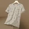 Venda Direta da Fábrica Tendência Masculina Verão Fino Seda de Gelo Secagem Rápida Fresco Esportivo Manga Curta Camiseta Top Comércio Exterior Casual