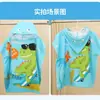 Toalha de Banho com Dinossauro para Meninos Roupão de Banho Toalha de Natação Infantil Roupa de Natação para Bebê Poncho de Praia com Capuz em Estoque