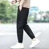 Calça Masculina Cropped Slim Fit para Verão, Calça Khaki Fina de Seda de Gelo, Novo Estilo 2026 Calça Casual com Barra para Homens
