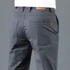 Pantalones de negocios de alta gama para primavera/otoño para hombre, pantalones casuales resistentes a las arrugas, pantalones rectos ajustados versátiles de moda