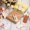 Piezas de Madera con Forma de Conejo Conejito de Pascua Piezas de Madera de Colores con Agujeros para Colgar
