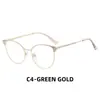 Europa y Estados Unidos marco de gafas de metal nuevo transfronterizo anti-luz azul ojo de gato moda espejo plano tendencia femenina marco de gafas ópticas