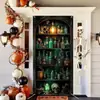 Cortina de Porta com Decorações de Halloween Esqueleto Horror Bruxa Atmosfera Festiva para Interior e Exterior Estoque Transfronteiriço
