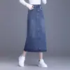 Nueva Falda de Mezclilla Moda Vintage 2026, Falda de Cintura Alta Línea A de Longitud Media Bodycon para Primavera y Otoño