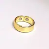 Shengxi Amazon Atacado Personalizado Estilo Europeu e Americano Galvanizado Ouro Rosa Masculino Duplo Magnético Cuidados com a Saúde Anel Aberto