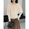 Chegou! Nova coleção de início de outono: Blusa de tricô irregular, de duas peças, modeladora e elegante, com mangas compridas