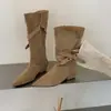 Botas Martin Nuevas Otoño/Invierno 2026 Puntera Puntiaguda Tacón Grueso, Botas de Caballero, Botas Fruncidas, Botas Apiladas, Botas Vaqueras, Botas Largas